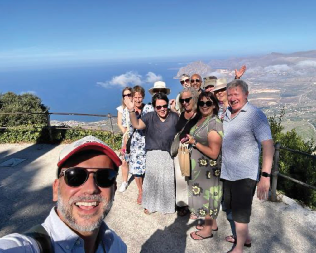 A tour group in Italy